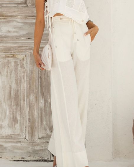 Calça Recortes Off White