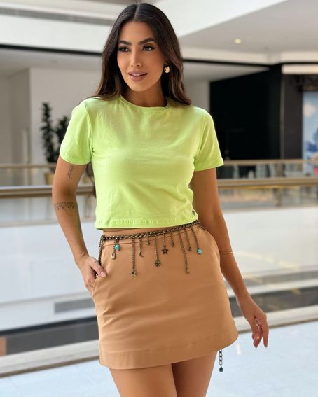 T-Shirt Malha Cropped Lima