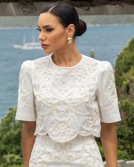 Blusa Flower Cordonê Off White