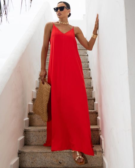 Vestido Viscose Fresh Vermelho