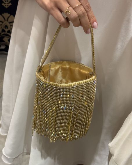 Mini Bag Cristais Dourada