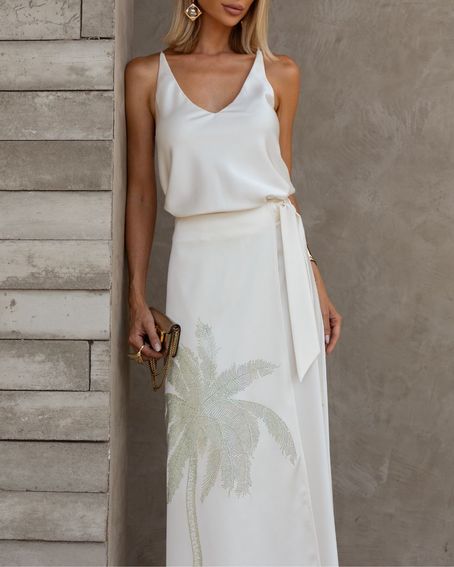 Saia Coqueiro Cristais Off White