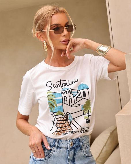 T-Shirt Santorini Off White