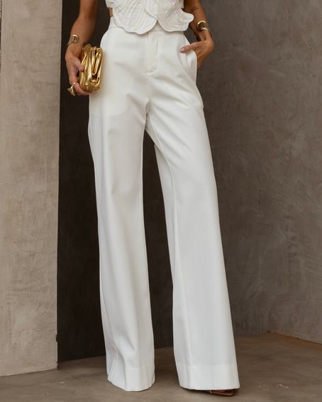 Calça Alfaiataria Satin Off White
