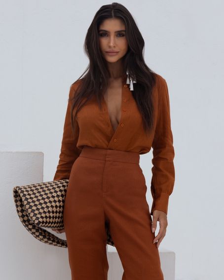 Camisa Gi Marrom Caramel