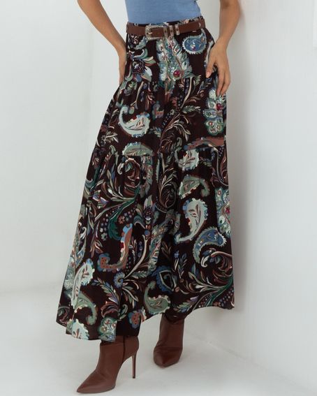 Saia Longa Paisley Brown