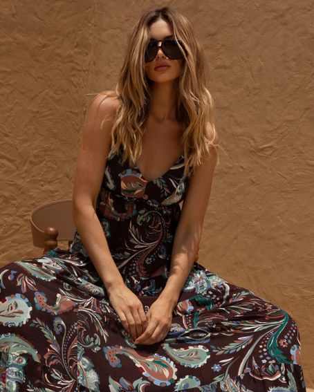 Vestido Alcinha Paisley Brown