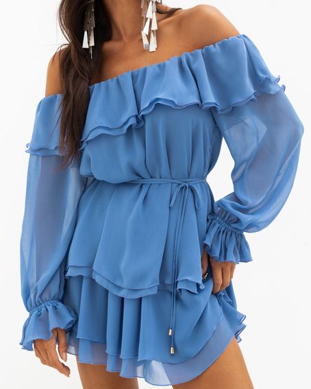 Short-Saia Silk Boho Azul Jeans