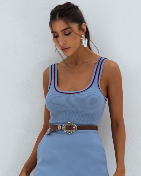 Regata Tricot Debrum Azul Jeans