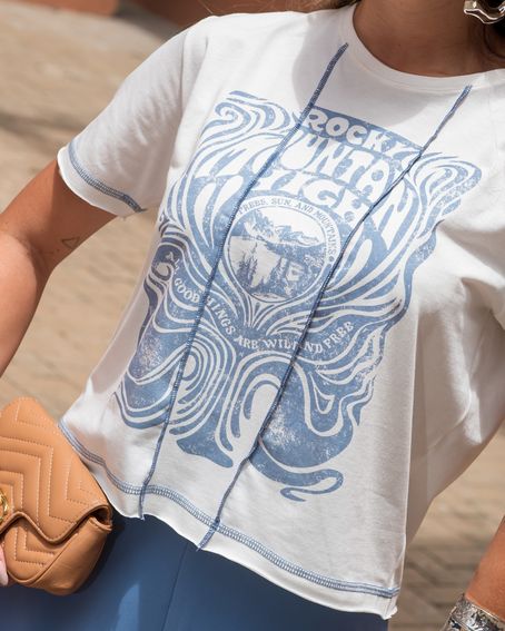 T-Shirt Rock Mountain Off White