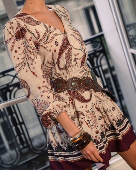 Vestido Curto Gypsy Indian Bege Sand