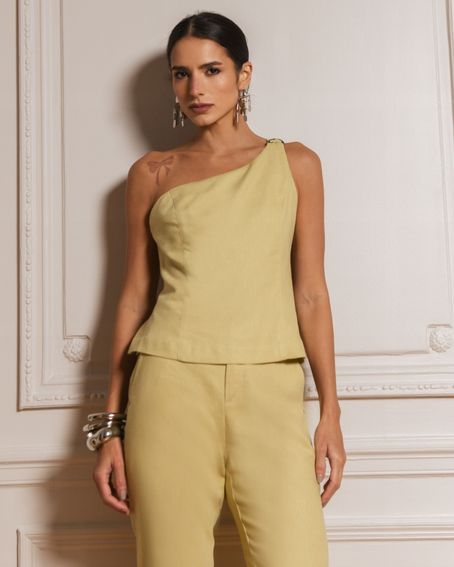Top Frente Única Amarelo Butter