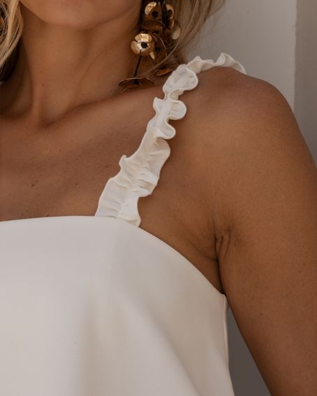 Top Alça Fru Fru Off White