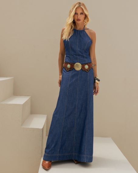 Vestido Frente Única Jeans