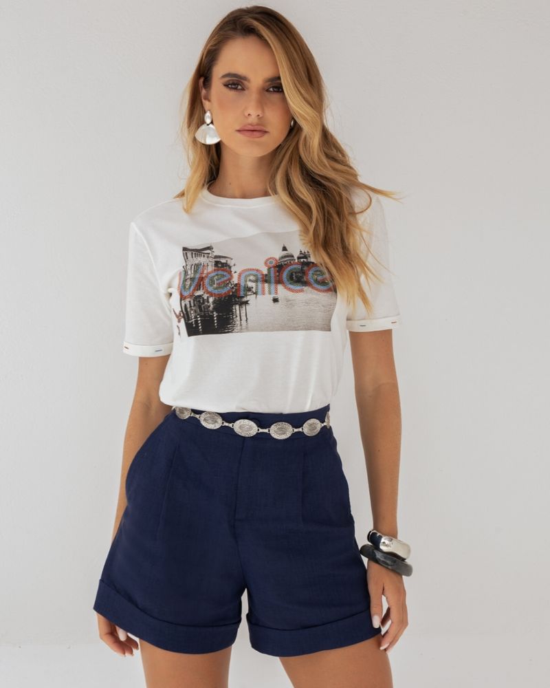 Short-Linho-Barra-Italiana