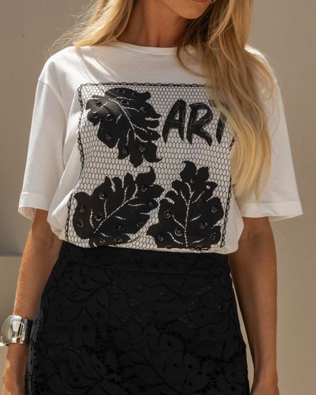 T-Shirt Long Folhagem Off White