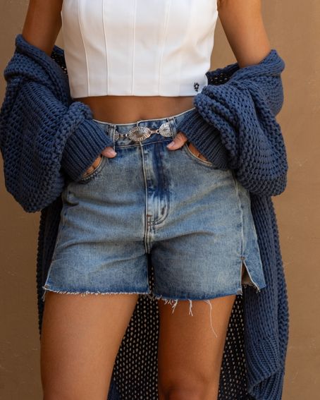 Short Abertura Lateral Jeans