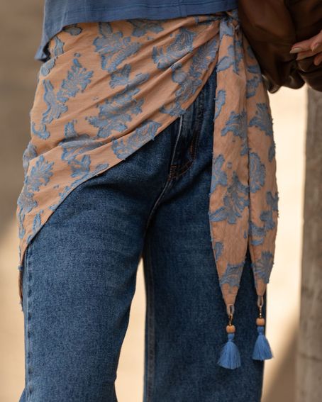 Lenço Jacquard Cashmere Bege