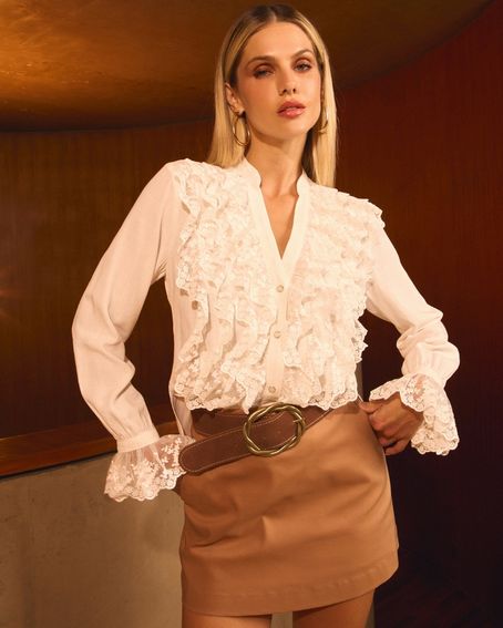 Camisa Guippir Off White