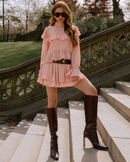 Bata Fluid Babados Salmão