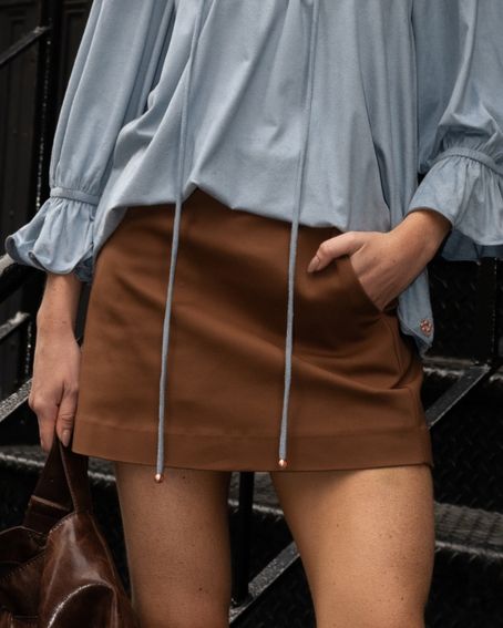 Short Saia Camila Marrom Rustic