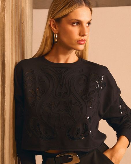 Blusa Moletom Cordone Preta