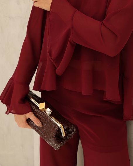 Blusa Decote V Costas Vinho Berry