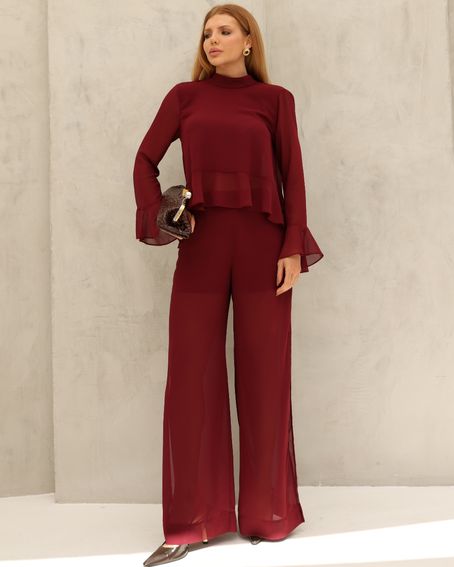 Calça Paisley Vinho Berry