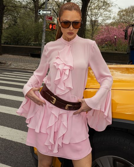 Blusa Boho Ruffles Rosa