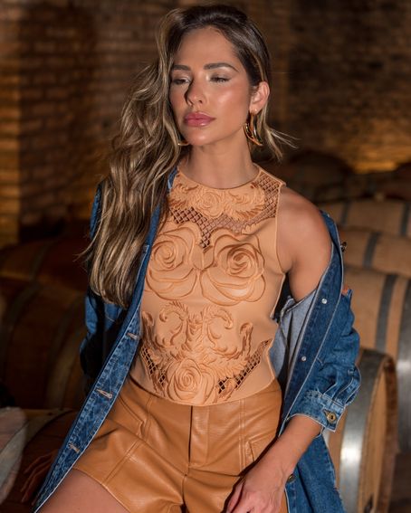 Top Rechilieu Roses Bege