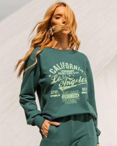 Blusa Moletom Califórnia Verde Petróleo