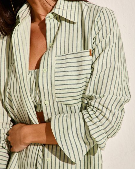 Camisa Confort Stripe Listrado Verde