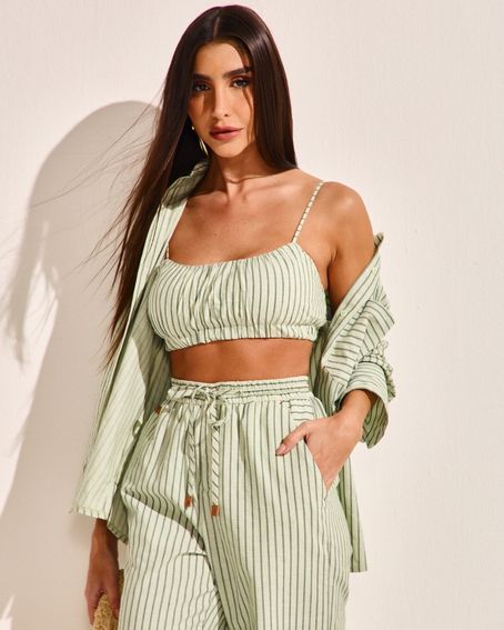 Top Confort Stripe Listrado Verde
