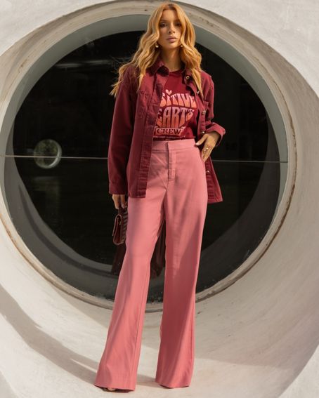 Calça Alfaiataria Basic Rosê Vintage