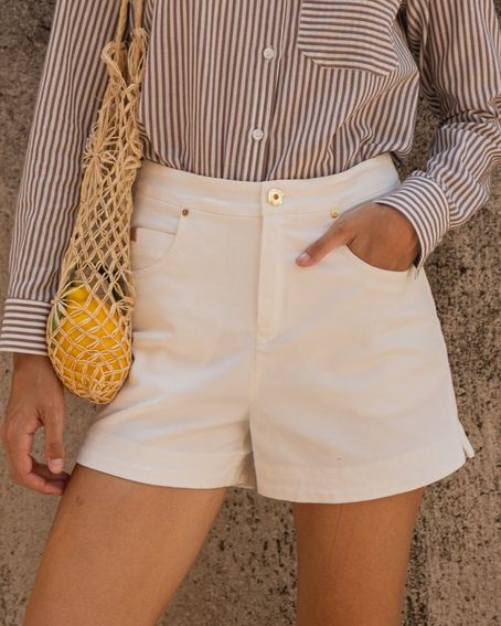 Short Sarja Five Pockets Off White