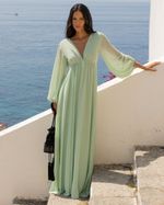 Vestido-Longo-Mangas-Bufantes
