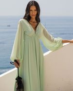 Vestido-Longo-Mangas-Bufantes