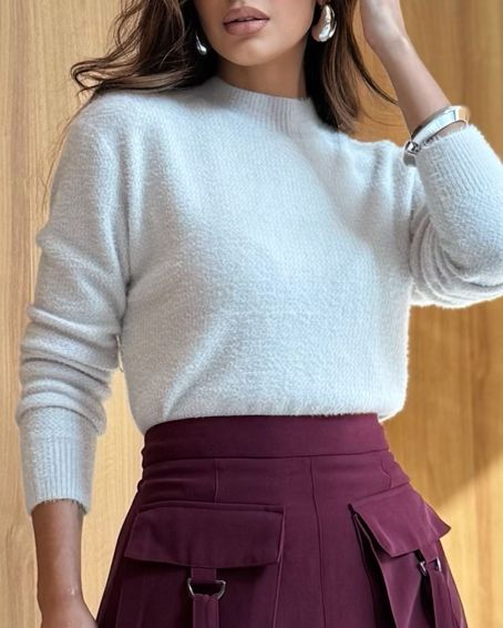 Tricot Fleece Off White
