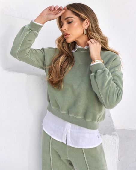 Moletom Basic Estonado Verde Militar