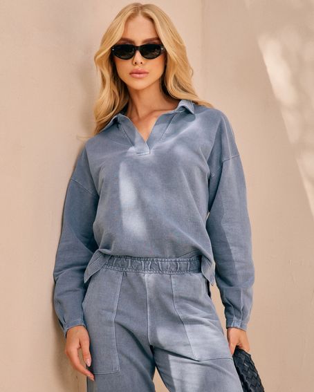 Blusa Polo Malha Marinho