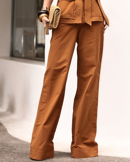 Calça Alfaiataria Paper Caramelo