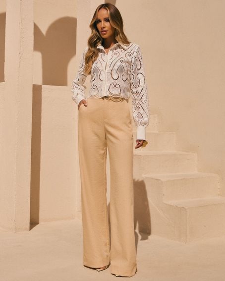 Calça Alfaiataria Confort Bege Sand
