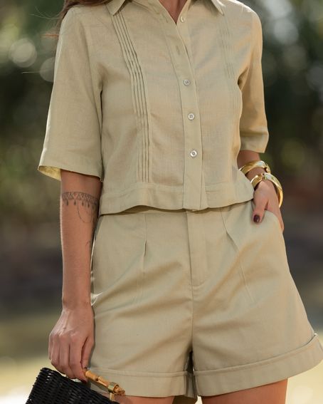 Short Barra Italiana Verde Doce