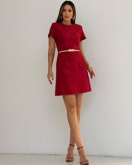 Vestido Alfaiataria Boneca Vermelho Urban
