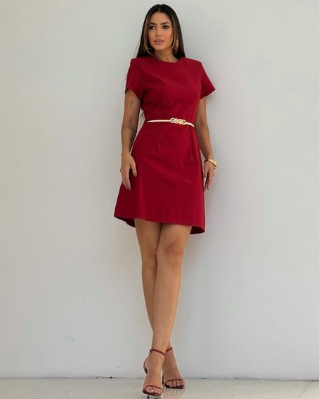 Vestido Alfaiataria Boneca Vermelho Urban