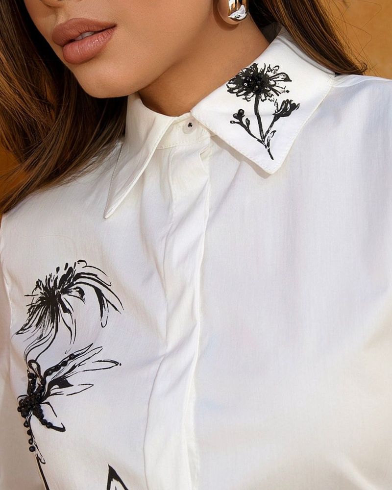 Camisa-Flower-Black