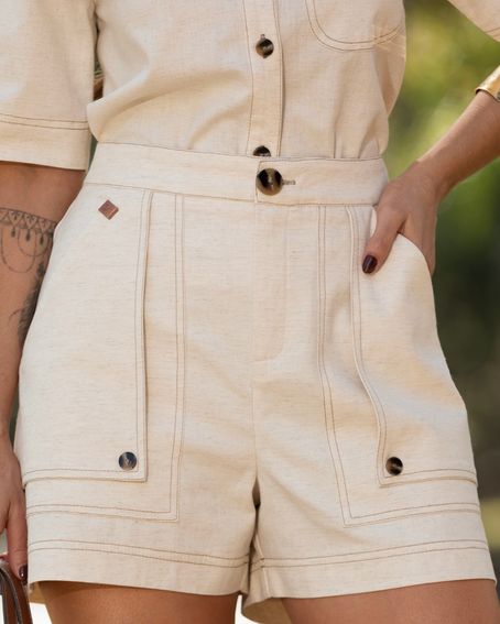 Short Linho Natural
