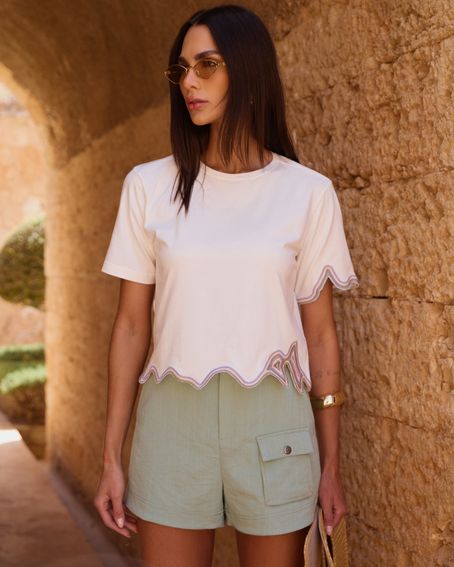 T-Shirt Marmorizada Colors Off White