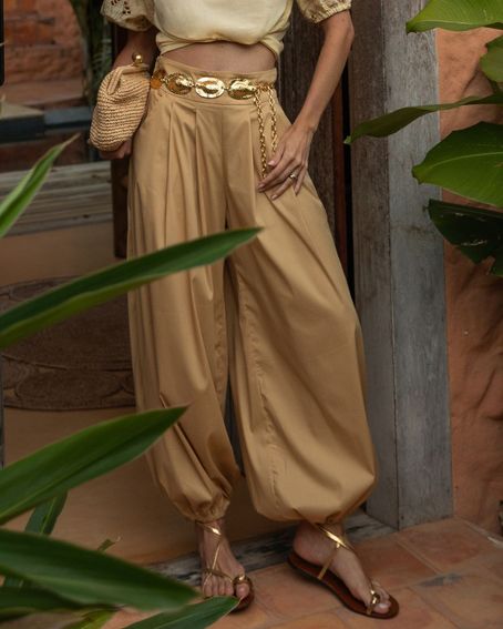 Calça Algodão Aladin Bege