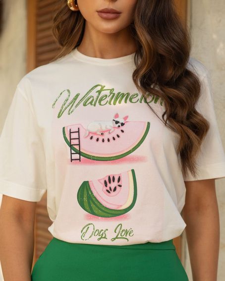 T-Shirt Long Watermelon Off White